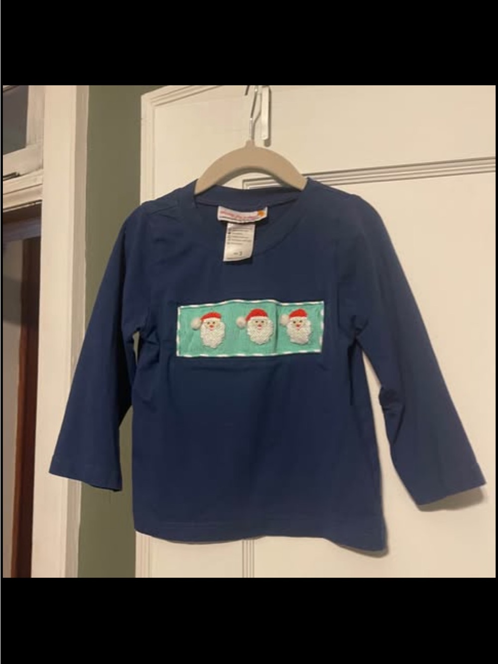Smocking Dog Boutique 3T Santa Christmas Smocked Shirt